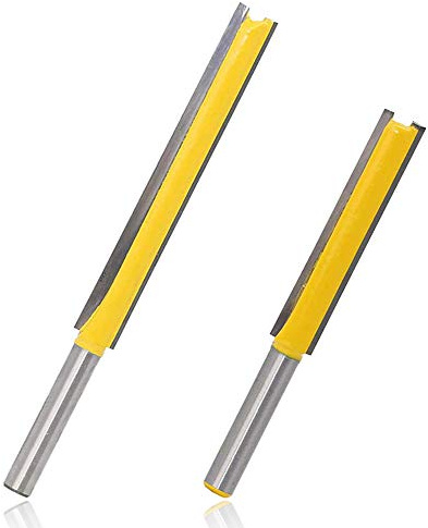 Mesee 2 Stück 8mm Schaft Gerade Router Bit, Fräser Nutfräser Holzfräser Bit Set, Gerades Fräser Schneidmesser, Extra Lange Gerade Fräser Holz Gravierwerkzeug Holz Schneidmesser