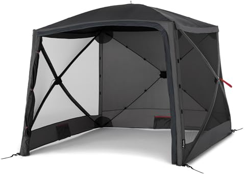 qeedo Quick Hub Square Faltbarer Pop Up Pavillon 2x2m mit Schnellaufbau & UV-Schutz - wasserabweisender Camping Pavillon mit Sturmleinen & robusten Stahlheringen