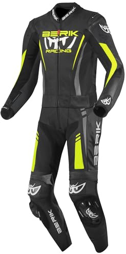 Berik Absolute GP2 2-Teiler Motorrad Lederkombi, schwarz/anthrazit/neon-gelb, 54