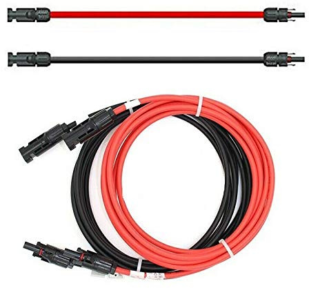 SOLARTRONICS Solarkabel 4mm² 5m mit Solarstecker, beidseitig, Rot/Schwarz | Solar Verlängerungskabel für Solaranlage, H1Z2Z2-K, Flexibel, Wasserbeständig, TÜV Rheinland, Made in Germany, 2x5m