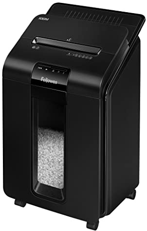 Fellowes Aktenvernichter Autofeed, 100 Blatt Minicut (P4), Papierschredder Hybrid mit automatischem und manuellem Einzug für Büro, AutoMax 100M Schredder, sehr leiser Aktenvernichter, 23L Papierkorb