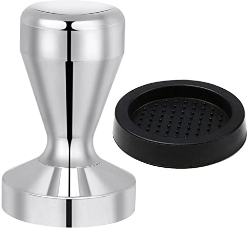 Vicloon Kaffee Tamper, 51mm, Silikonmatte 58mm, 304 Edelstahl für Espresso, Intensiver Kaffee Genuss