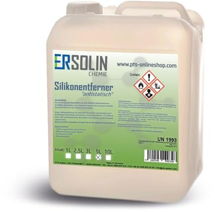 ERSOLIN Silikonentferner | Siliconentferner | antistatisch | Entfetter | Reiniger für Autolack 5 Liter