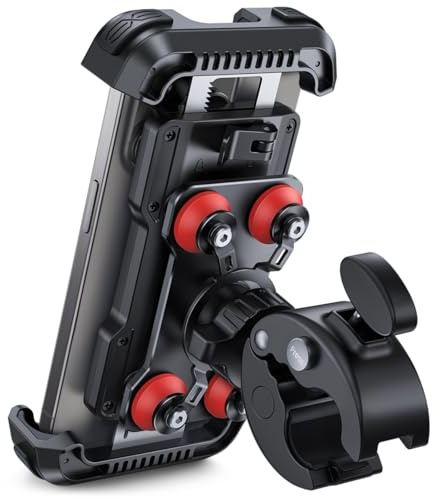 Lamicall Motorrad Handyhalterung, Handyhalter Fahrrad Vibrationsgedämpft | [TOP Doppelte Stoßdämpfung] 360° Handy Halterung Motorrad Lenker für iPhone 18 17 16 15 Pro Max, Samsung, 4,7-6,8 Smartphone
