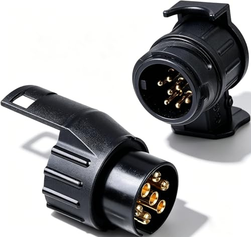 CYTGOUPER Adapter Anhänger 7 auf 13 Polig und 13 auf 7 Polig, 2 Stück Anhänger Adapter Set, ABS Anhängerkupplung Adapter für Pkw, Kfz, LKW, Anhängerkupplung, Wohnwagen