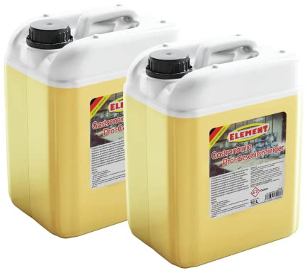 Element Geschirrreiniger für gewerbliche Spülmaschinen flüssig 20 Liter | Maschinenspülmittel Profi 20L | SET 4 Kanister a 5 Liter | Geschirrreiniger ohne Chlor | Geschirrspülmittel Gastro |