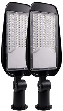 LUXULA 2 Stück LED Straßenlaterne 150W, 17500 Lumen, 5000K Neutralweiß, IP65 Wasserdicht, Mastleuchte, Straßenlampe, Aussenleuchte, Wegeleuchte für Hof, Parkplatz, Einfahrt und Gartenwege