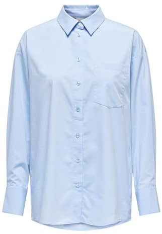 ONLY Damen Onlpena Ls Detail Shirt WVN Hemd, Chambray Blue, M