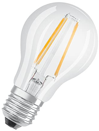 Osram LED Base Classic A Lampe, Sockel: E27, Warm White, 2700 K, 7 W, Ersatz für 60-W-Glühbirne, klar, 5er Packung