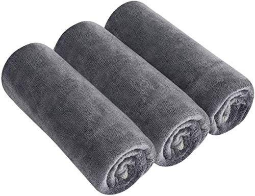 BW&HM Fitness Handtuch Mikrofaser Gym Handtuch Sporthandtuch Fitnessstudio Trainingshandtuch Super weich und saugfähig 40 x 80 cm 3 Stück Grau