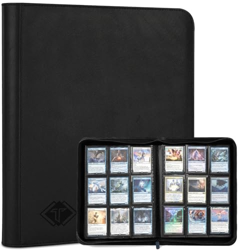 Kartenbinder für Trading Card 9 Pocket,Zip MTG Kartenbinder mit 432 Side Loading Pocket,Kartenalbum Fit für TCG Baseball Football Sports Card,Einfaches Einlegen der Karten Sammlung Binder Schwarz