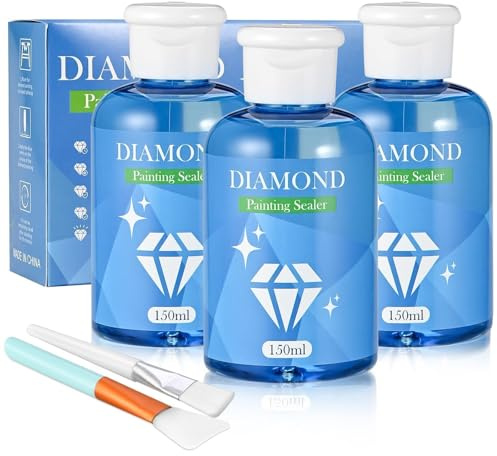 Cieex 450ml Diamond Painting Versiegelung | Transparente Diamond Painting Kleber, Diamond Painting Erwachsene Zubehör zum Glitzereffekt und Schutz von Diamanten (450 ml)