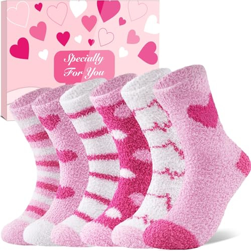 Niofind Kuschelsocken Damen, 6 Paar, Warm und Flauschig für Winter | Dicke, weiche Thermo-Haussocken für kalte Wintertage; bequemer Sitz als Bettsocken, Schlafsocken oder für gemütliche Stunden.