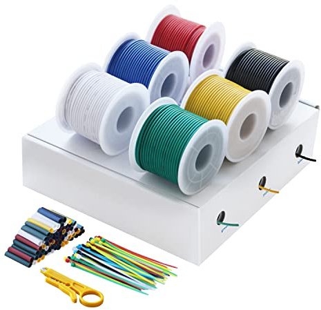 20 AWG 0,5mm² Silikon Elektronik Elektrischer Draht Kabel kit 6 Farbe Spule 7 Meter Each 20 awg draht verzinntes kupfer litzen Für DIY RC-Flugzeuge Lampen Haushaltsgeräte Messgeräte usw.