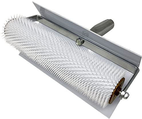 Pangolino | Entlüftungsroller 25 cm mit Spritzschutz – Stachelwalze 11 mm | Igelwalze für Epoxidharz, Ausgleichsmasse & Bodenbeschichtung – Aluminium-Griff, lösungsmittelbeständig