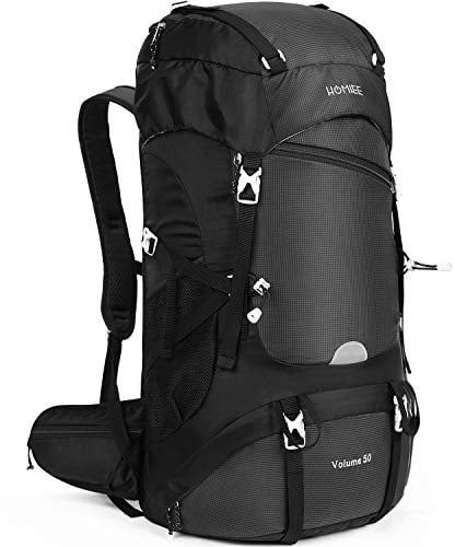 HOMIEE Wanderrucksack 50L, Herren Damen Wasserdichter Trekkingrucksack Reiserucksack Outdoor Wandern Rucksack Mit Regenabdeckung, Backpacker Rucksack Für Wandern, Bergsteigen, Camping, Reisen Sport