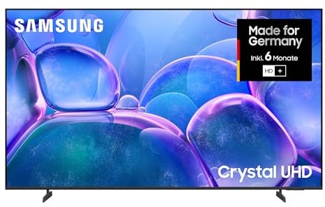 Samsung Crystal UHD 4K U7099F 65 Zoll (163 cm) LED Fernseher, Optimiert für Fussball und Gaming, Crystal Prozessor 4K, AI Upscaling, SmartThings, Knox Security, Kostenlose Inhalte, Smart AI TV