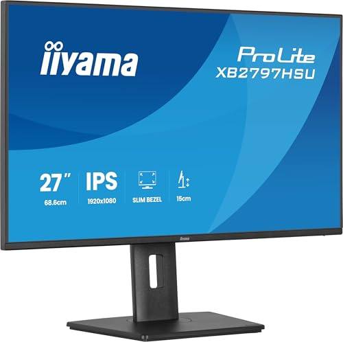 iiyama Prolite XB2797HSU-B1 Full-HD IPS-Monitor | 68,6 cm, 27, 120Hz, HDMI, DP, USB3.2, USB-C, Adaptive Sync, Höhenverstellung, Pivot, Energieeffizienzklasse C, schwarz