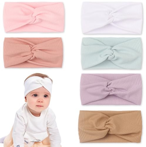 6 Stück Baby Haarband Mädchen 0-6 Monate - Weiches elastisches Haarband für Kleinkinder