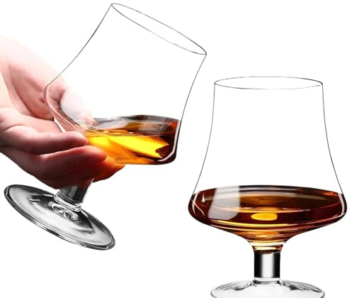 RYHMHA Set mit 2 Kristall-Cognac-Gläsern, 450 ml/15 oz Whiskeygläser, ideal für Whisky, Cocktails, Bier und Getränke bei Hauspartys, Geburtstagen, Hochzeiten