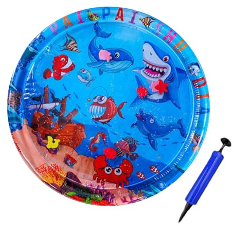 Sensorische Wasserspielmatte – Spielmatte mit Wassersensor, aufblasbare Sensormatte rund | aufblasbare Wassersensor-Pads zur Kühlung von Haustieren Domes