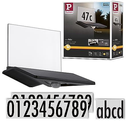 Paulmann 94243 Solar Hausnummernleuchte Yoko LED Außenleuchte incl. 1x1,2 Watt Anthrazit Kunststoff 3000 K Warmweiß