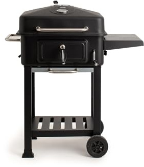 CREATE/BBQ SMOKEY PRO/Holzkohle-Räuchergrill/Mit Holzkohle-Regler, klappbarem Seitentisch, oberem Grill, leichte Reinigung