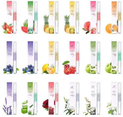 Yokilly Nagelöl Stift Cuticle Oil Pen,18Pcs Nagelhautöl Nagelpflege Stift | Nagelpflege Stift für Nagelhaut Rissigen, Trockene & Brüchige Nägel, Verschiedene Aromen Feuchtigkeitspflege Nagelpflegestife