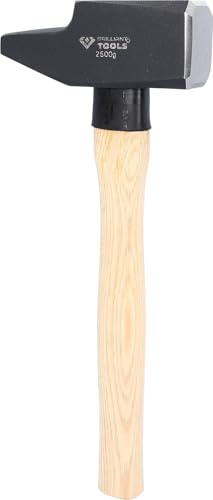 BRILLIANT TOOLS BT077250 Schlosserhammer mit Hickory-Stiel, 2500g, französische Form [Powered by KS TOOLS]
