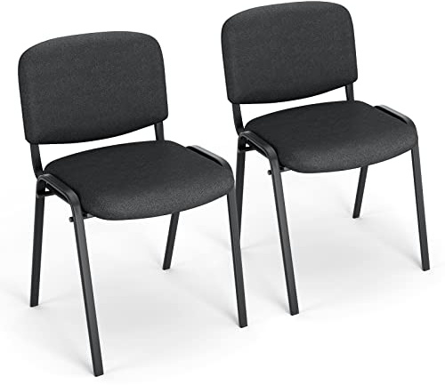 BASETBL Stapelbarer Konferenzstuhl, Besucherstuhl, 2er-Set | Bequeme Polsterung, stabiles Metallgestell, Stapelstühle für Büro, Konferenzraum, Empfang, Wartezimmer