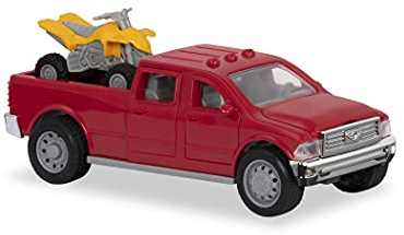 Driven by Battat Pick-up-Truck mit ATV, mit Licht und Geräuschen | Roter Pick-up mit ATV, Pick-Up Truck, Bewegliche Teile, Licht und Geräusche, Spielszene mit Fahrzeug, 3+ Jahre