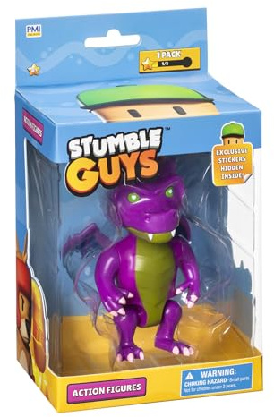 BANDAI Stumble Guys – Dusk Dragon – Figur 11 cm mit Aufklebern – bewegliche Figur – Videospielfigur Stumble Guys Dusk Drache – Spielzeug für Kinder ab 8 Jahren – PMS6210C