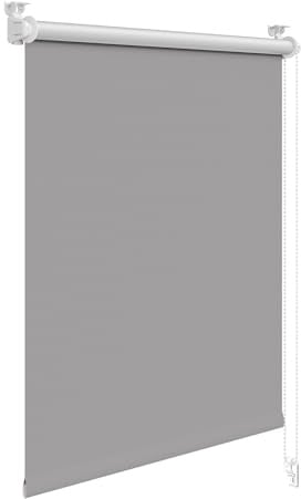 WOLTU Verdunkelungsrollo ohne Bohren, Thermo Verdunkelungsrollo mit Kette, Sichtschutz, für Türen und Fenster, 80 x 120 cm, Grau