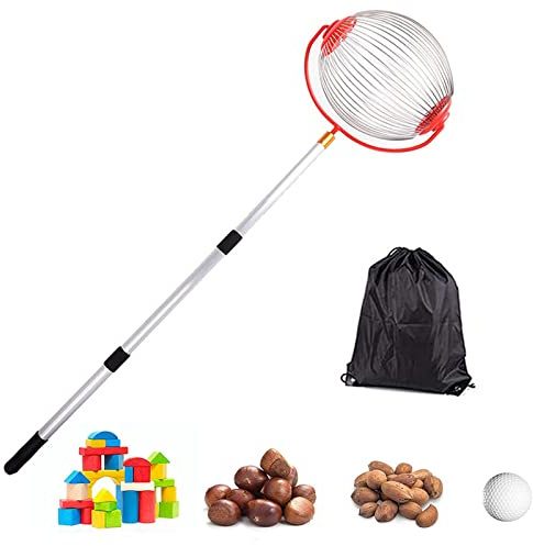HIFROM Rollsammler für Große Früchte, Birnen, Apfel, Tennisbälle, Walnuss Sammler, Nusssammler, Apfelpflücker, Komfortabels Aufsammeln - Ohne Bücken, Obstbeutel (23 * 19cm)