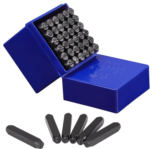 Coolty 36 Stück 8mm Schlagzahlen Schlagbuchstaben Set Schlagzahlen Alphabet A-Z und Zahlen 0-9, & für Stempeln von Metall Kunststoff Holz Leder DIY Schmuckherstellung