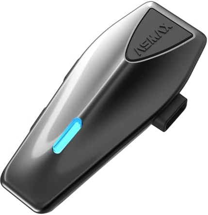 ASMAX S1 Motorrad Bluetooth Headset für 8 Fahrer, Mesh Kommunikationssystem | 3-8 km Reichweite, KI Deutsche Sprachbefehlevon, ENC-Geräuschunterdrückung, Audio-Multitasking, Musikfreigabe, FM, Einzelpack