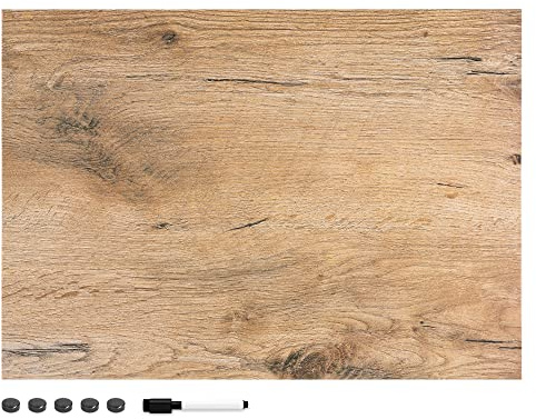 Navaris Magnettafel Magnetpinnwand Memoboard zum Beschriften - 70 x 50cm Notiztafel div. Designs - Tafel abwaschbar mit Magneten Stift