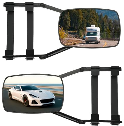 Wohnwagenspiegel Universal, Spiegelverbreiterung Wohnwagen, Caravanspiegel, Außenspiegel Wohnwagen, Spiegelverlängerung Wohnwagen, Zusatzspiegel Auto Außen für alle gängigen Fahrzeugtypen (2 Stück)