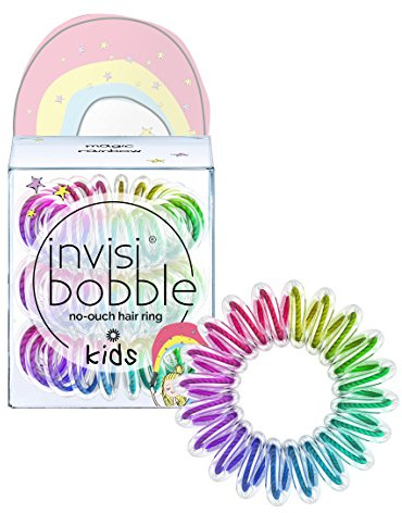 invisibobble Kinder Haargummi Magic Rainbow I 3x Spirale Haargummis Mädchen bunt für Kinder I das Original, designed im Herzen Münchens, Regenbogen/Bunt