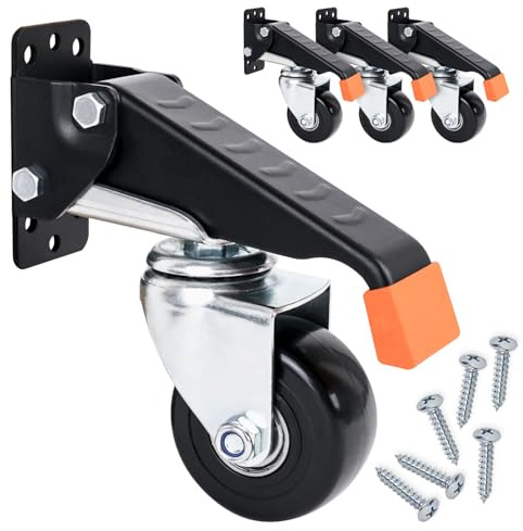 HMF 4 Stück Schwerlastrollen 65mm bis 300kg schwarz PU Schwerlastrollen 6750