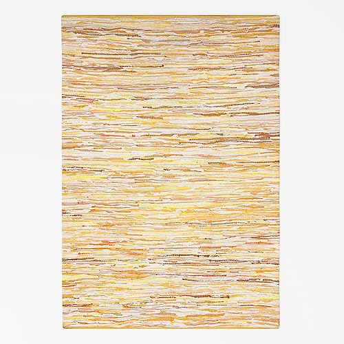 MY-RUG Handgewebter Flickenteppich aus Baumwolle | Fleckerlteppich in Handarbeit gewebt | Boho Teppich | bunter Kinderteppich, weich & strapazierfähig | Baumwollteppich | Gelb Gold, eckig 80 x 150 cm