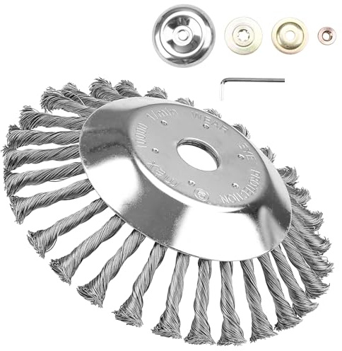 SI FANG 200mm Unkrautbürste Drahtbürste für Freischneider | Wildkrautbürste für Motorsense, mit 25mm Bohrung