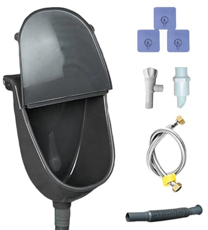Urinal Urinalbecken Pissoir Mit Deckel Wandurinal Wandpissoir Kunststoff Wandmontierter Urinableiter Separator Geruchloses Toilettenbecken Mit Abflussrohr Und 3 Kleberaufkleber Für Camping Garten
