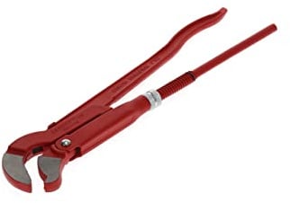 Gedore Red abgewinkelte Eck-Rohrzange, 1.1/2 Zoll | 45°, Spannweite 55 mm, S-Maul, massiv, Zahnung versetzt