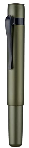 HONG DIAN M2 Black Forest Mini-Füllfederhalter, extra feine weiche Feder und schlanke Form Füller, Aluminium, kurze Tasche, Reisestift (Armeegrün)