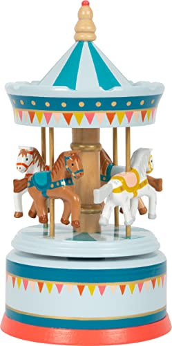 small Foot Spieluhr Pferdekarussell Zirkus aus Holz, Dekoration für das Kinderzimmer, mit schöner Einschlafmusik, 12321