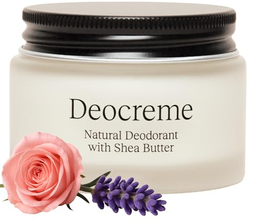 Deocreme lavender & rose - ohne Aluminium I Effektiver Schutz gegen Schweißgeruch mit Natron, Sheabutter und Jojoba-Öl I Für Damen und Herren I Für alle Hauttypen I Vegan