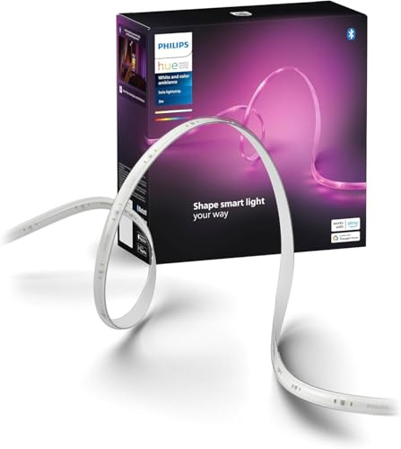 Philips Hue Indoor 3m Smart LED Solo Lightstrip Basis-Set, 1er-Pack, indirekte Beleuchtung mit der Hue App steuerbar, LED Streifen funktioniert mit Alexa, Google Assistant und Apple HomeKit