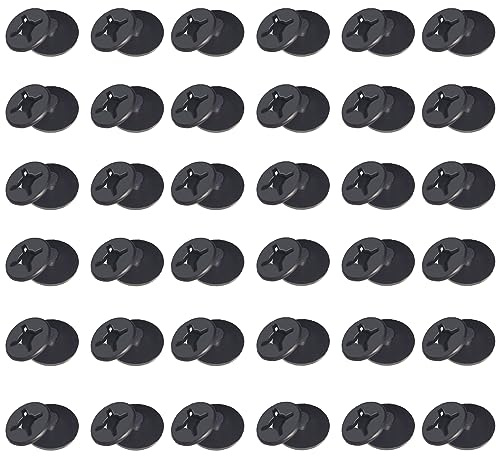 BKSAI Befestigungsknöpfe für Fliegengitter Fenster Insektenschutz Moskitonetz Fliegenschutzgitter Dachfenster ohne Bohren Plastikknöpfe (Schwarz, 36PCS)
