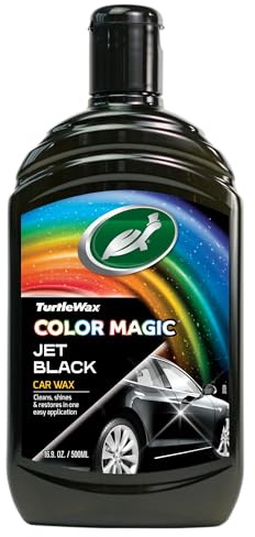 Turtle Wax Color Magic, Farbauffrischende Autopolitur, Jet Black, Entfernt leichte Kratzer, verstärkt die Lackfarbe, sorgt für Showroom-Glanz und Autowachs-Schutz, 500 ml, 1er-Pack